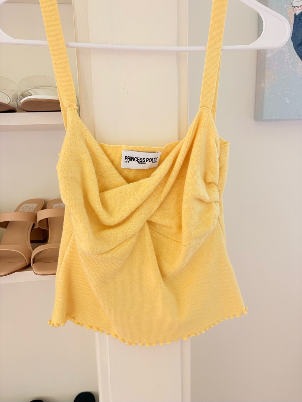Princess Polly Lemon Draped Knit Cami